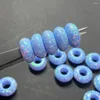 Losse diamanten Meisidian 2Pieces 13.5x6.4mm opaal 5,8 mm vol gat blauwe synthetische kralen