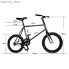Bicicletas Moda colorida de 20 polegadas Estrada fixa Bicyc Bicyc Carbon Aço para estudante e fixie Bike L48