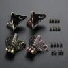 4pcs/set Animal Feet Corner Decor Leg w/screw Vintage Jewelry Wood Box Edge Cover Protector Guard Antique Bronze Red Old Chinese