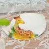 Mugs Porcelain Coffee Cup Cartoon Giraffe Dish Set Ceramic Milk Juice European And American Style Embossed Flower Tea