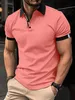 Erkekler Sıradan Gömlekler 2024 Yaz Erkek Düğme Polo Gömlek Düz Renk Kısa kollu KAHAÇ TARTI SADECE FITED Üst Mens Giyim 240409