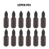 12st Magnetic Pozi Skruvmejsel Bit 1/4 Hex Shank 25mm Bronzed Alloy Steel Screwnriver Borr Bit Hand Tool PZ1 PZ2 PZ3