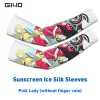 Giyo Anti-Sunburn Ice Silk Mangas para braço Lycra Gelo Tecido de gelo respirável seco rápido ao ar livre esportes de braço longo de punho de manguito legal