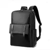 Sac à dos Style britannique pour les hommes imperméables Pu Leather Student Schoolbags Teenage Casual Simple Business ordinateur portable Backpacks