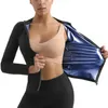 Women Sauna Anzug Set Body Shaper Gewichtsverlust Schweißanzug schlanker Fitnesskleidung 240407