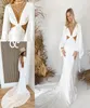 Vestidos de noiva modernos de sereia de praia simples mancha de crepe sexy cor de corte bohemian férias de verão vestido de noiva grego rue de seine6357293