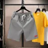 Short d'été pour hommes shorts sportifs d'été masculins avec des poches de taille élastique short de jogger décontracté avec marque de lettre pour hommes