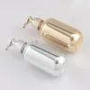 Liquid Soap Dispenser Refillable Hand Dispensers 300ml Gold Chrome Bottles PET Plastic Quick Opening Great For Bathroom Kitchen Use