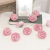 Fleurs décoratives 5 pièces de la soie artificielle Peony Flower Head Bride Bouquet pour vase Home Room Wdding Party Cake Scrapbook Fake Floral Wreat