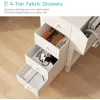 Lufeiya White L shaped Computer Desk Drawers Storage Seelfe、47インチのコーナーデスクホームオフィス用のパワーアウトレット付きCorner Desk