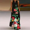 Casual Dresses Women Maxi Dress Party V Neck Sleeveless With Pockets Print Summer Women's Loose Plain