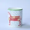 Designerskie kubki piechoty geometryczny wzór kości chiński kubek wydrukowany logo kreatywny prezent biuro biuro domu wczesna kubek herbaty dobry prezent 1-5