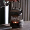 Японская керамическая посуда ручной чайной чайник теплый керамический ретро -чайный теплый подсвечник