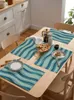 Table Mats Lines Waves Gradient Placemat For Dining Tableware 4/6pcs Kitchen Dish Mat Pad Counter Top Home Decoration