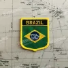 Brasil National Flag Bordery Patches Insignia Shield y Pin de forma cuadrada Un juego en la mochila del brazalete de tela Decoración