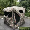 Zelte und Unterkünfte 2-3Persons Outdoor Cam Hunting Camouflage Zelt tragbarer Pofral Vogelbeobachtung Wald MTI-Personen wasserdichte Tropfen DH1CV