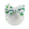 2Pcs/Lot Green Headbands for St Patrick's Day Clover Bow Headwraps Baby Girls Bullet Fabric Hairbands Kids Hair Accessories