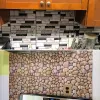 KPS 30pcs DIY Selbstklebend 3D Tapeten Stein Muster wasserdichte Wandaufkleber Ziegel für Küchen Wohnzimmer Haus Dekoration