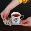 Tazze da caffè da caffè diavolo piatto in oro set da tè pomeridiano in ceramica