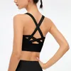 Tenue de yoga Wira Elastic Fitness Vest Double Spaps Spaps Hollow Breshable Bra Jogging Push Up Focoping Top Femmes