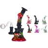 3D Eye Style Glass Tobacco Bongs Halloween Boscushs Pipes d'eau Piste de douche Pent.