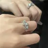 3pcs/set y2k anillos abiertos irregulares anillos de dedo de piedra lunar para mujeres kpop dulce fría fría de tendencia regalos al por mayor