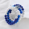 Bangle White Blue Sorority Group z koralikami Miłość greckie litery ZPB Zeta Bangles na prezenty