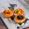 Fleurs décoratives fausses fruits tarte à œufs Réfrigérateur Magnet simulation alimentaire artificail po.