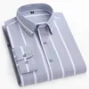 Camisas casuales para hombres Calidad 100%de algodón puro Camisa social de manga larga para camisa de oxford Hombres Trabajo a cuadros Camisa informal