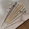 Haarclips Fashion Butterfly Sticks For Women Metal Clip Pins Minimalistisch Onregualr Girls Haarspelden Bun Maker Hoofdkleding