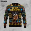 Cowboy Merry Christmas 3D över hela tryckta män Pullover Casual Sweatshirt Långärmad skjortor rockar unisex outwear streetwear 1