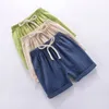 Bambini Shorts Summer For Boys Kids Casual Beach Shorts Candy Cotone Linence in cotone pantaloni corti traspiranti per ragazza 100-160 cm 240328