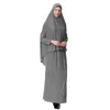 Ubranie etniczne 2PCS Muzułmańskie kobiety z kapturem napowietrzne Khimar Tube Spódnica Eid Ramadan Islam Modlitwa odzież Dubai Abaya Hijab Kaftan Robe
