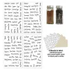 274pcs Clear Stickers For Spice Jars Label Words In Black And White Food Bottle Container Gadget Seasoning Marks Sticker 8 Sheet