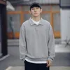 Vêtements masculins Polo T-shirts pour hommes Sweatshirts Unicolor Plain Tops Hiver Original Full Full Aesthetic Korean Autumn 240327