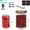 Pottes de nourriture Canisters Cuisine de cuisine empilable Ensemble de 8hih Borosilicate Lass Cylinder Airtiht Food Storaedurable et Triez le thé L49