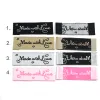 Rótulos de roupas de 20pcs feitos com tags de amor para acessórios de costura 16*48mm de etiqueta artesanal para roupas de vestuário de tecido