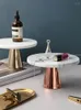 Placas Europeias criativas de mármore natural exibição de bandeja de bandeja de mesa de decoração de mesa de decoração de pó armazenamento de jóias