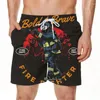 Camisetas masculinas Trend muscle praia shorts homens masculino t-shirt 3d fogos de bombeiro harajuku sobre tamanho de homem casual casual