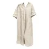 Abiti casual Summer Women's Sliose Plus Size Vesta V Neck Short Short Shirt Linen in cotone Delmo lungo il ginocchio