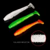 20pcs Fishing Worm Lures Softs Jig Wobblers 5cm 0,7 g Easy Shiner pour basse carpe artificielle Double Couleurs Silicone Silicone