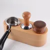 Kaffescoops QWE123 Tamper Holder Wood Filter Stand Support Bas Rack Anti-Scid Mat Coffeeware Tampers GRI