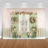 Spring Green Garden Flowers Photography Backdrop for Child Birthday Cake Smash Photo Background Kids Portrait Photo Studio Props