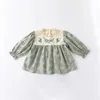 Clothing Sets Christmas Outfits For Born Baby Girls Spring Fall Long Sleeve Floral Embroidery Shirt Bloomers Children 0-3Y