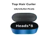 8 cabezas Herramienta de rizador de cabello multifuncional secador de cabello Caja de regalo de hierro automático de curling nuevo Versión Azul y Gold8095397
