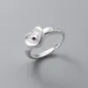 Clusterringe 925 Sterling Silber Zirkon Liebes Herz Offener Ring für Frauen Mädchen Einfacher unregelmäßiger Design Schmuckparty Geschenk Drop