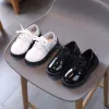 Sneakers Jungen Performance Lederschuhe Frühling und Herbst Neue 2022 Großbritannienstil Allmatch Black Children's Fashion Black Laceup einfach