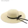 Chapeaux à bord large chapeau seau simple chapeau de paille d'été femme grand royaume large hatte de plage chapeau soleil pliable