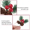 Fleurs décoratives 20 pcs Artificiel Red Pine Cone Pendant Christmas Decor Deecles Need Tiches PVC