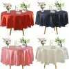 Round 145cm Tizon de table nappe en satin superpositions de mariage de noël baby shower anniversaire de banquet décor de table de table extérieure